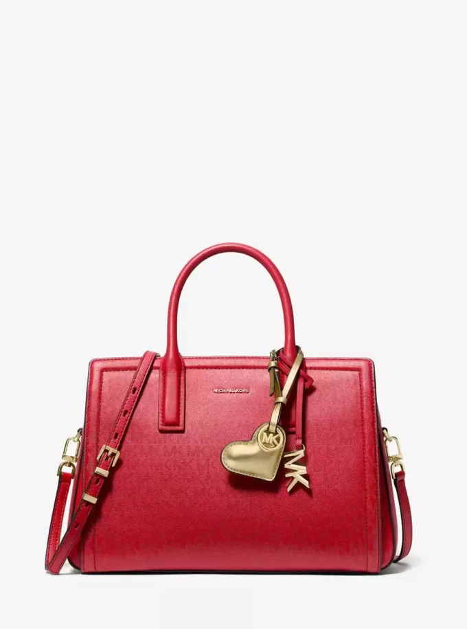Adorno para bolso de piel con forma de corazón acolchado metálico Adorno para bolso de piel con forma de corazón acolchado metálico