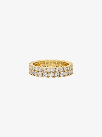 Anillo de doble pavé