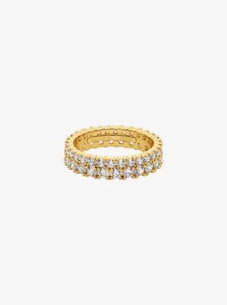 Anillo de doble pavé