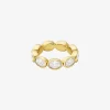Anillo de tenis de circonita cúbica chapado en metal precioso Anillo de tenis de circonita cúbica chapado en metal precioso