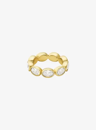 Anillo de tenis de circonita cúbica chapado en metal precioso Anillo de tenis de circonita cúbica chapado en metal precioso