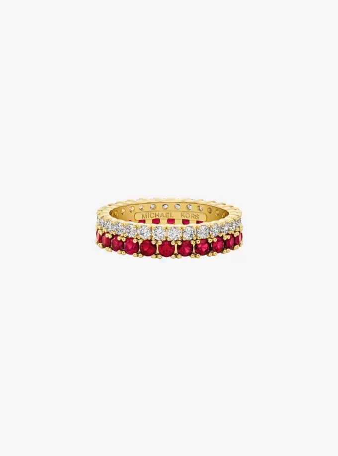 Anillo doble pavé bicolor Anillo doble pavé bicolor