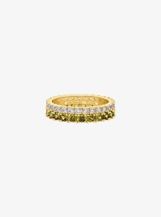 Anillo doble pavé bicolor
