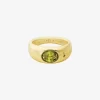 Anillo sello de circonita cúbica chapado en metal precioso