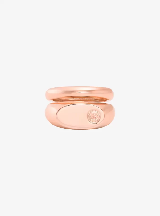 Anillo sello de doble capa con logotipo grabado Anillo sello de doble capa con logotipo grabado