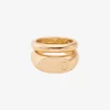 Anillo sello de doble capa con logotipo grabado