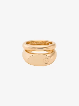 Anillo sello de doble capa con logotipo grabado