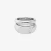 Anillo sello de doble capa con logotipo grabado