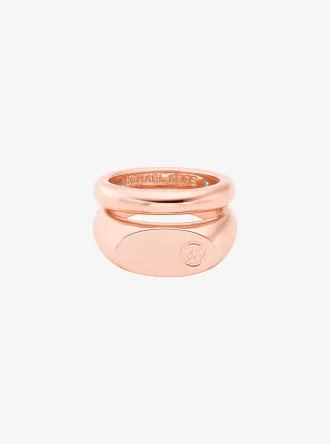 Anillo sello de doble capa con logotipo grabado