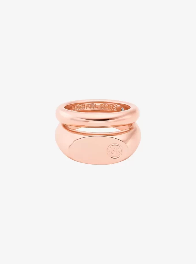 Anillo sello de doble capa con logotipo grabado Anillo sello de doble capa con logotipo grabado