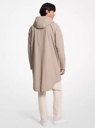 Anorak de popelina de algodón elástico teñido en prenda