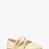 Bailarinas Indy Flex de piel metalizada craquelada