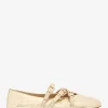Bailarinas Indy Flex de piel metalizada craquelada