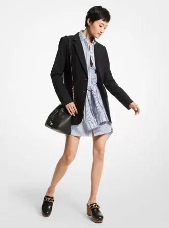 Blazer boyfriend de lana elástica