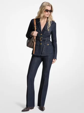 Blazer de mezclilla con cinturón