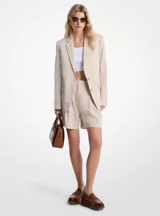 Blazer de sarga de lino y algodón
