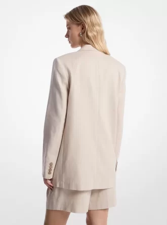 Blazer de sarga de lino y algodón