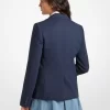 Blazer de sarga de mezcla de lana elástica Blazer de sarga de mezcla de lana elástica