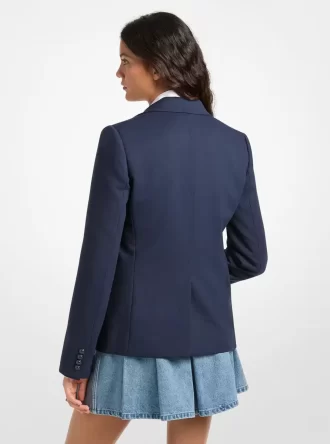 Blazer de sarga de mezcla de lana elástica