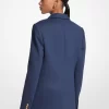 Blazer de sarga de mezcla de lana elástica Blazer de sarga de mezcla de lana elástica