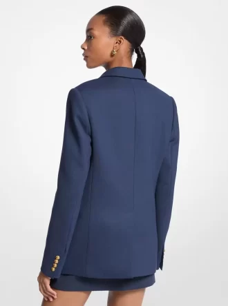 Blazer de sarga de mezcla de lana elástica