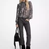 Blusa de georgette con estampado paisley metalizado Blusa de georgette con estampado paisley metalizado