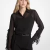 Blusa de georgette con volantes Blusa de georgette con volantes