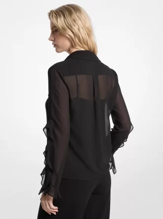 Blusa de georgette con volantes