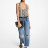 Body con cuello redondo y estampado de serpiente