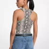 Body con cuello redondo y estampado de serpiente