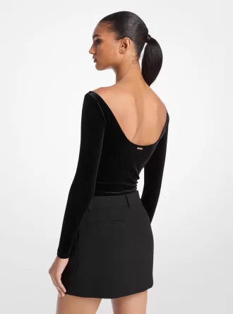 Body de terciopelo elástico