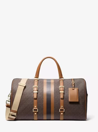 Bolsa de fin de semana extragrande Bedford Travel con rayas y logotipo de la firma