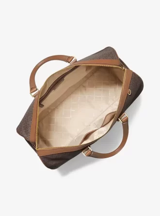 Bolsa de fin de semana extragrande Bedford Travel con rayas y logotipo de la firma