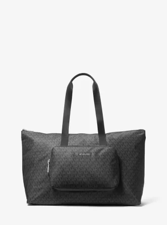 Bolsa de mano reversible y plegable con el logotipo de la firma impreso de Tanner de gran tamaño