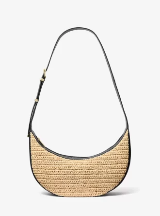 Bolso bandolera Avra  mediano de ganchillo y piel