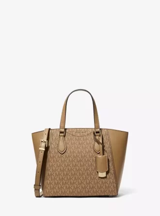 Bolso bandolera convertible de piel y logo de la firma Taryn Small