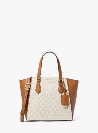 Bolso bandolera convertible de piel y logo de la firma Taryn Small