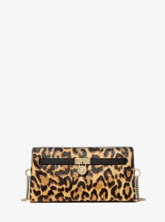 Bolso bandolera convertible extrapequeño de pelo de becerro con estampado de leopardo de Hamilton Moderne