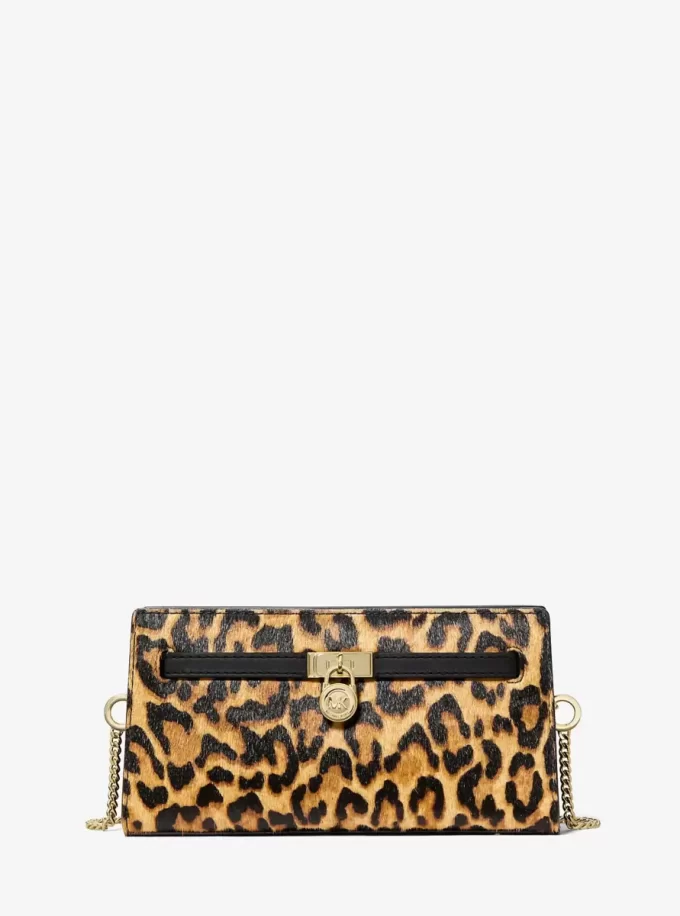 Bolso bandolera convertible extrapequeño de pelo de becerro con estampado de leopardo de Hamilton Moderne Bolso bandolera convertible extrapequeño de pelo de becerro con estampado de leopardo de Hamilton Moderne