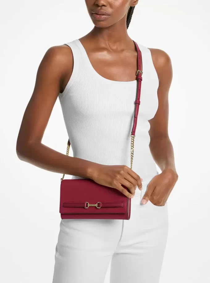 Bolso bandolera convertible grande de piel granulada Carson