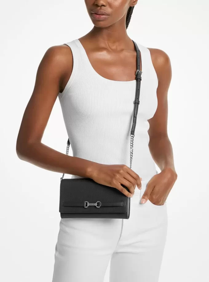 Bolso bandolera convertible grande de piel granulada Carson