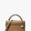 Bolso bandolera convertible Jana extrapequeño de piel con relieve de cocodrilo
