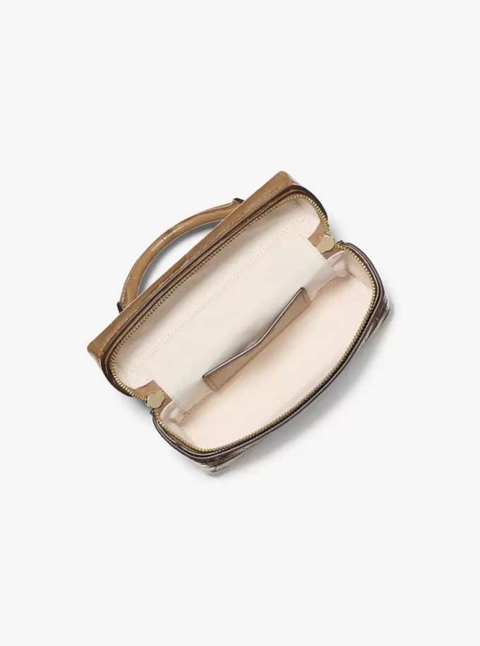 Bolso bandolera convertible Jana extrapequeño de piel con relieve de cocodrilo