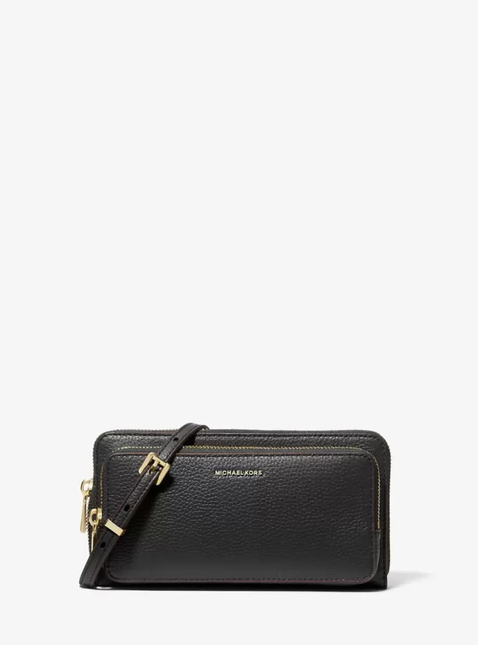 Bolso bandolera convertible Jet Set grande de piel granulada