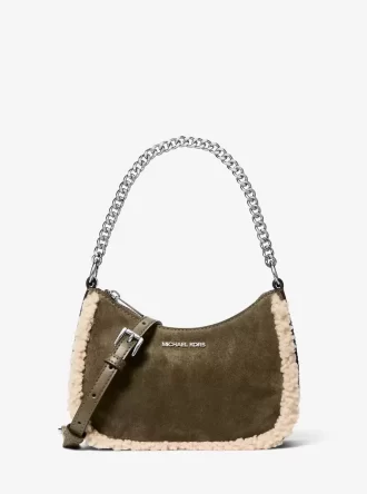 Bolso bandolera convertible Jet Set pequeño de ante y borreguillo sintético