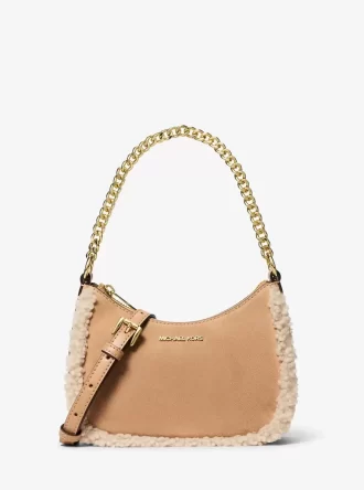 Bolso bandolera convertible Jet Set pequeño de ante y borreguillo sintético