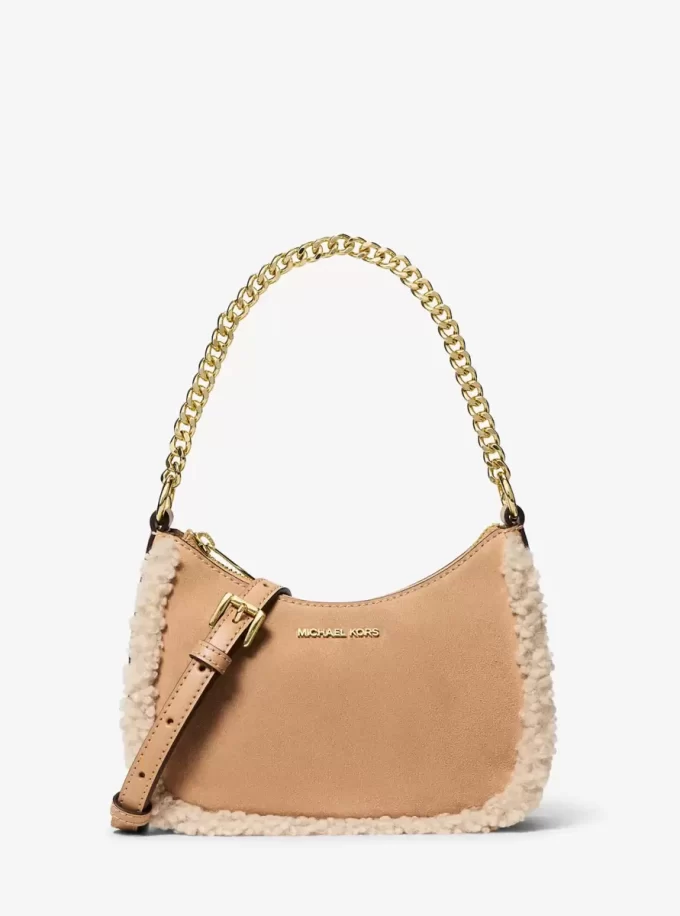 Bolso bandolera convertible Jet Set pequeño de ante y borreguillo sintético Bolso bandolera convertible Jet Set pequeño de ante y borreguillo sintético