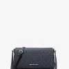Bolso bandolera convertible mediano con logotipo de la firma Bolso bandolera convertible mediano con logotipo de la firma