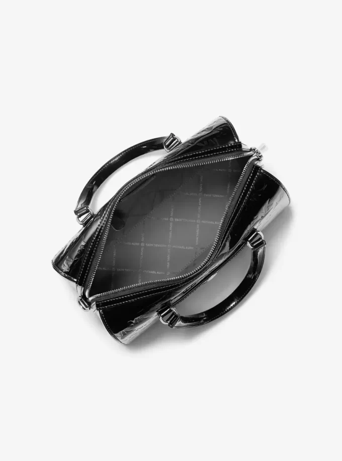Bolso bandolera de lona Jet Set Medium Patent Logo Rebossed Bolso bandolera de lona Jet Set Medium Patent Logo Rebossed