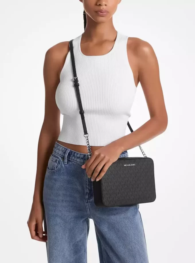 Bolso bandolera grande con logotipo Jet Set Bolso bandolera grande con logotipo Jet Set